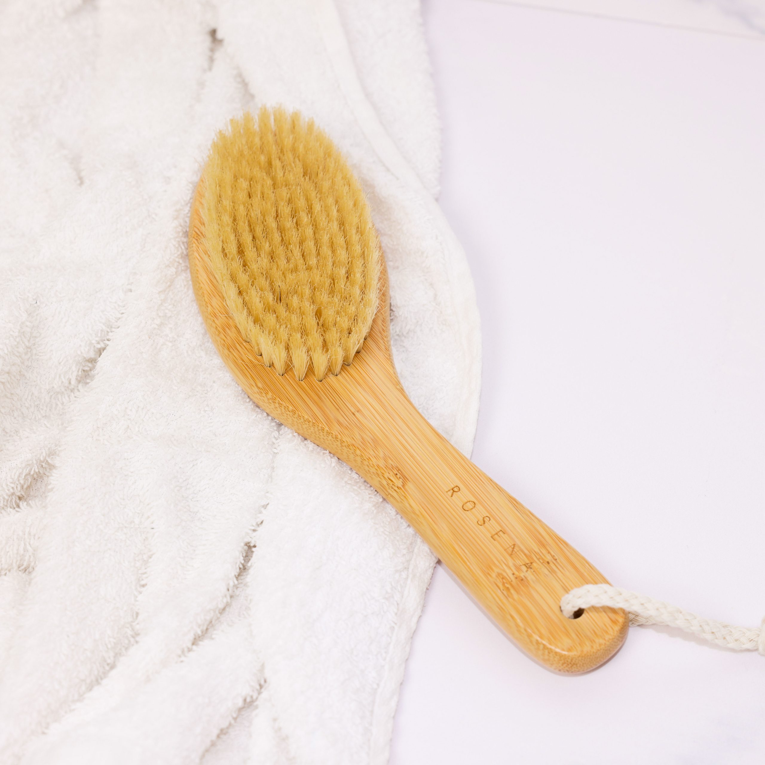 Dry Brushing Body Brush with Curved Handle - Image 6